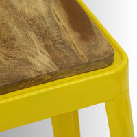 Cevia Metal Powder Coated Bar Chair (Yellow)