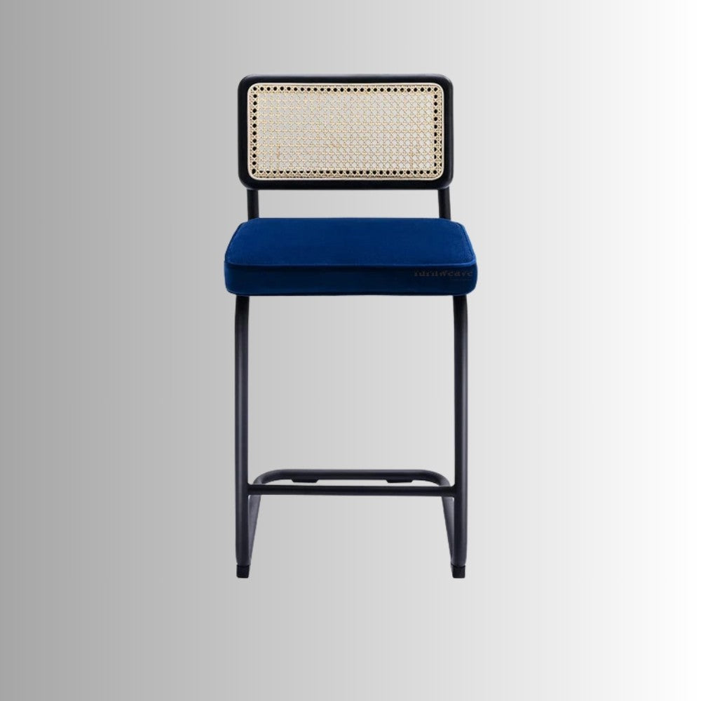 Sarkar Rattan Arm Chair (Blue Upholstery)