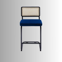 Sarkar Rattan Arm Chair (Blue Upholstery)