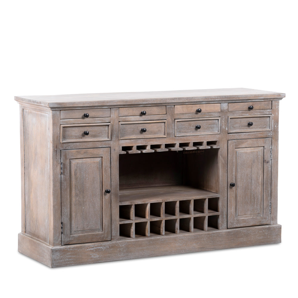 Wiphe Wooden Drink Cabinet Bar Counter (Rustic Brown)