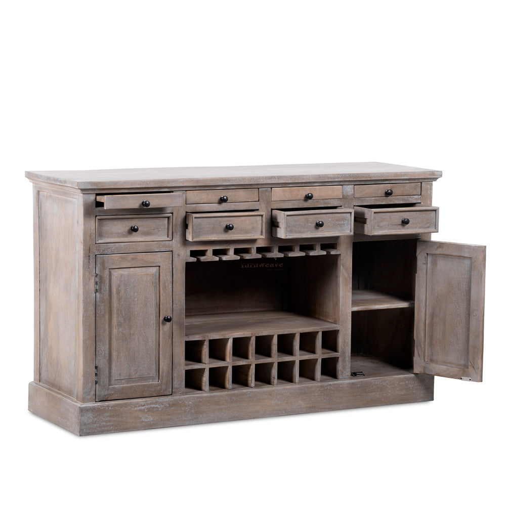 Wiphe Wooden Drink Cabinet Bar Counter (Rustic Brown)