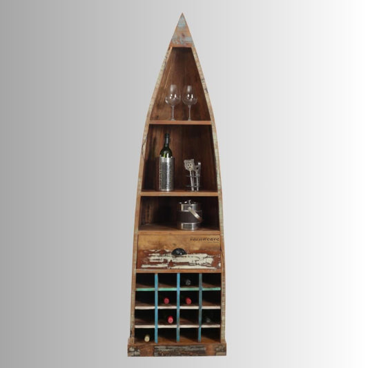 Boat Wooden Rustic Bar unit | Buy Wooden Bar Units Online in India | Buy Solid Wood Furniture Online in India | Furnweave