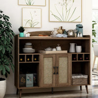 Opaque Wooden Rattan Door Bar Unit - Rattan Bar Furniture by Furnweave - Made from Premium Solid Wood