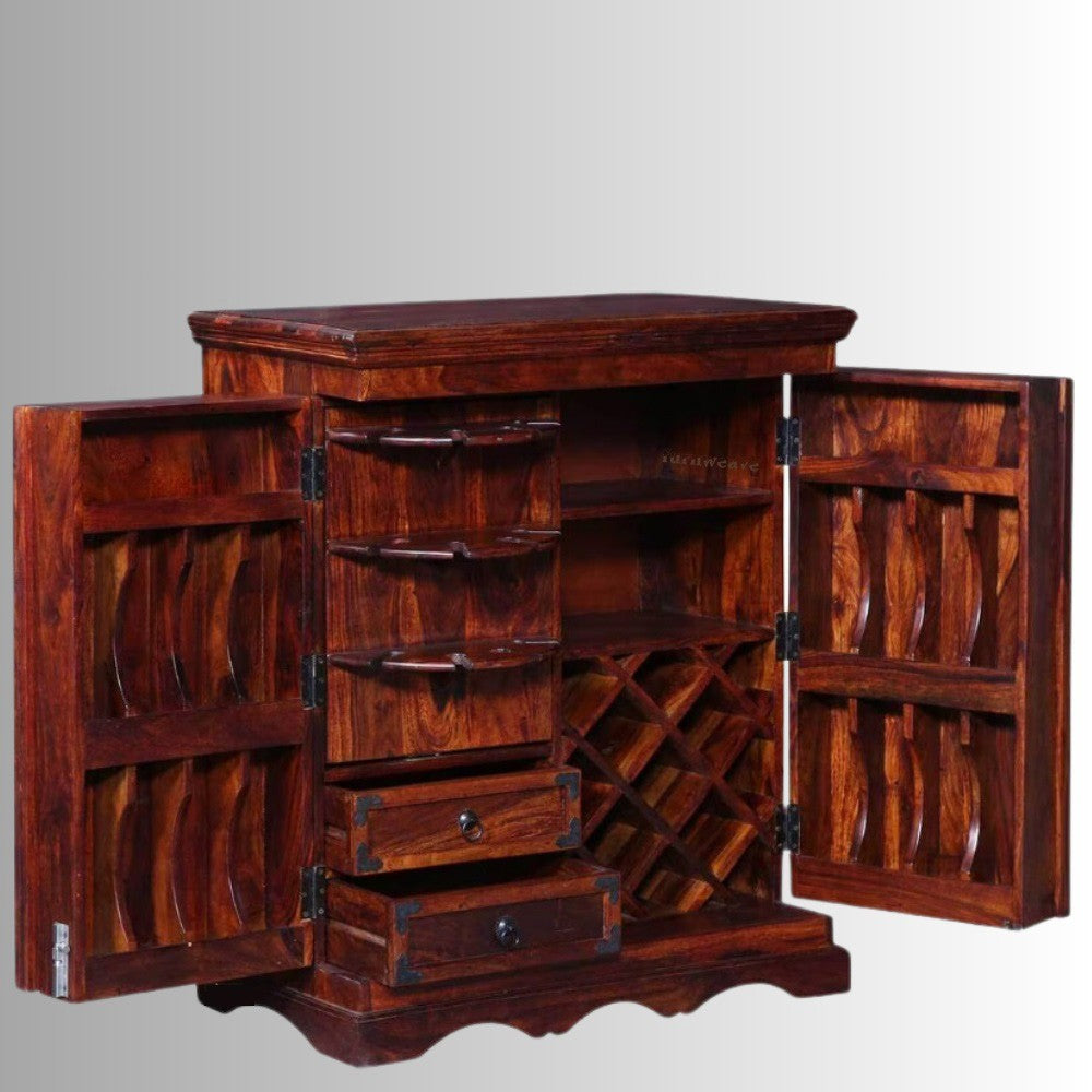 Ekina Wooden Antique Bar Cabinet (Teak)