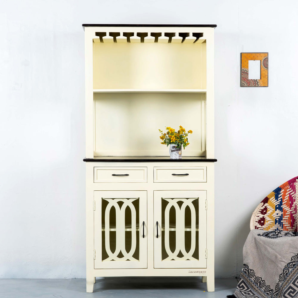 Sevin Wooden Bar Cabinet (Cream)