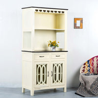 Sevin Wooden Bar Cabinet (Cream)