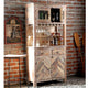 Jett Wooden Rustic Bar Cabinet in White Antique Finish | premium wooden bar cabinet online | Furnweave