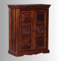 Eleph Wooden Cabinet with Two Doors (Honey Oak)