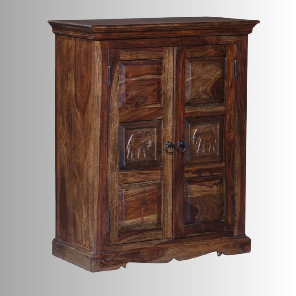 Eleph Wooden Cabinet with Two Doors (Teak)