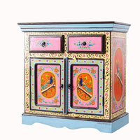 Tika Wooden Handpainted Storage Cabinet (Design2)