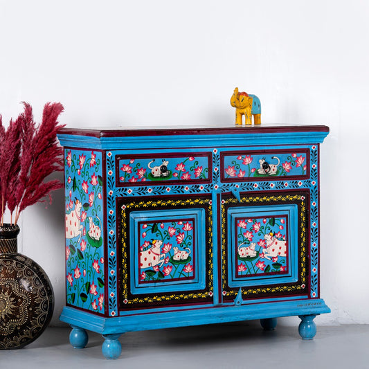 Sriman Wooden Handpainted Cabinet