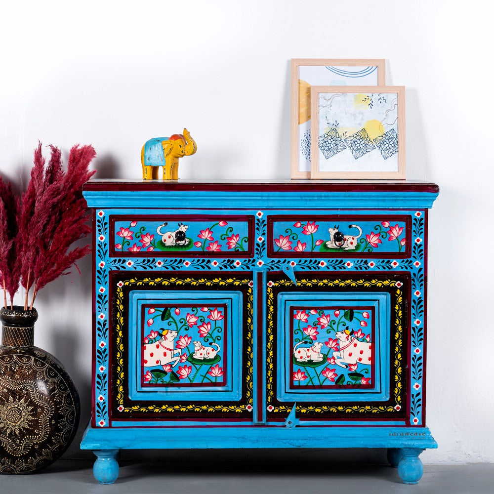 Sriman Wooden Handpainted Cabinet