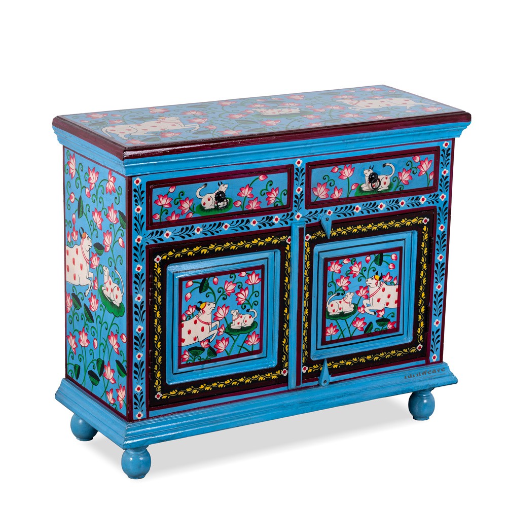 Sriman Wooden Handpainted Cabinet