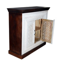 Eupera Wooden Carved Antique Cabinet (White Distress)