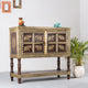 Hunika Wooden Brass Fitted Storage Cabinet (Teak)