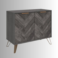 Uvena Wooden Two Door Cabinet (Grey Distress)