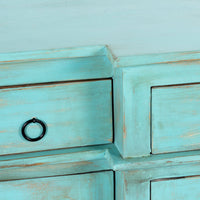 Harvey Wooden Cabinet Storage Unit (Turquoise Distress)