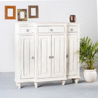 Harvey Wooden Cabinet Storage Unit (White Distress)