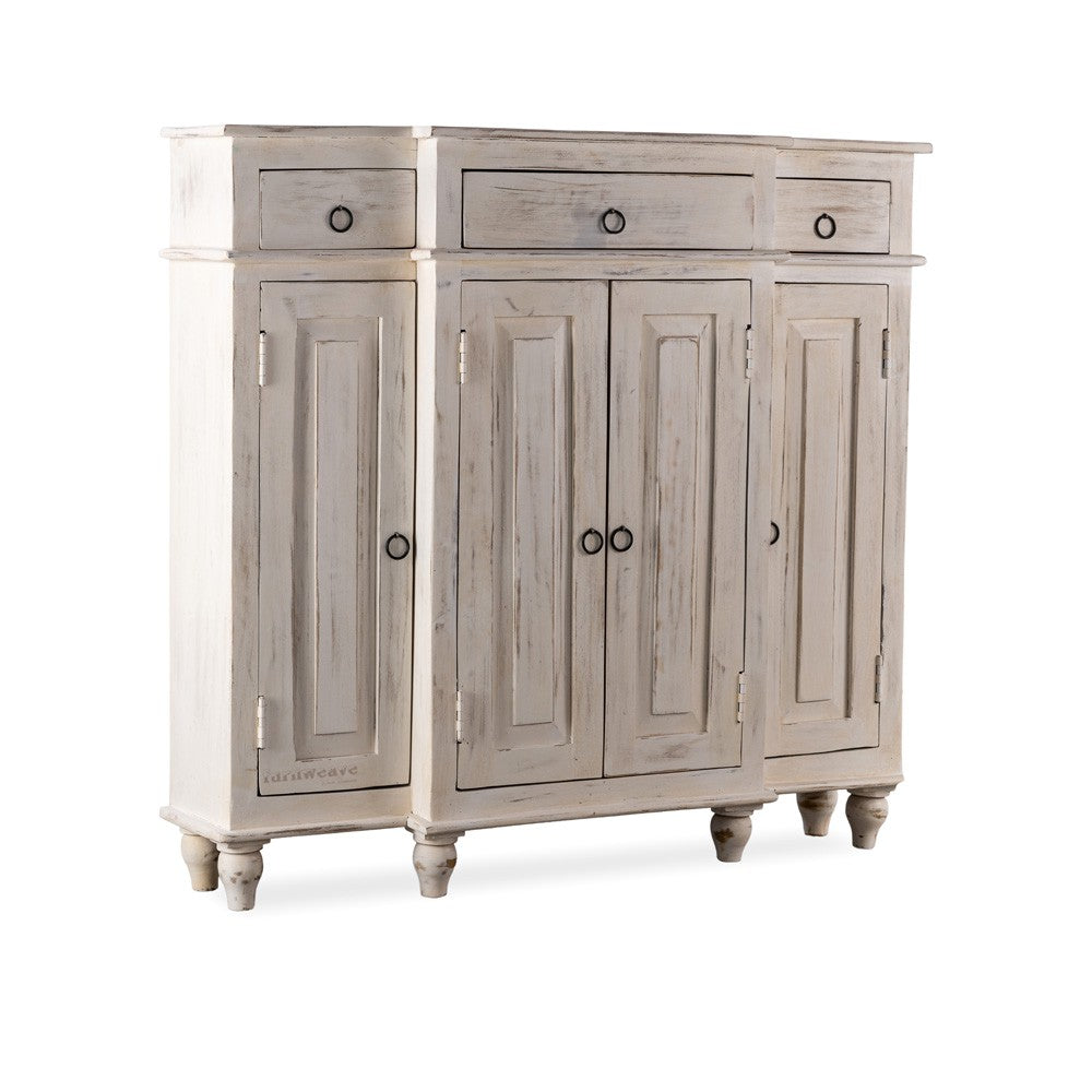 Harvey Wooden Cabinet Storage Unit (White Distress)