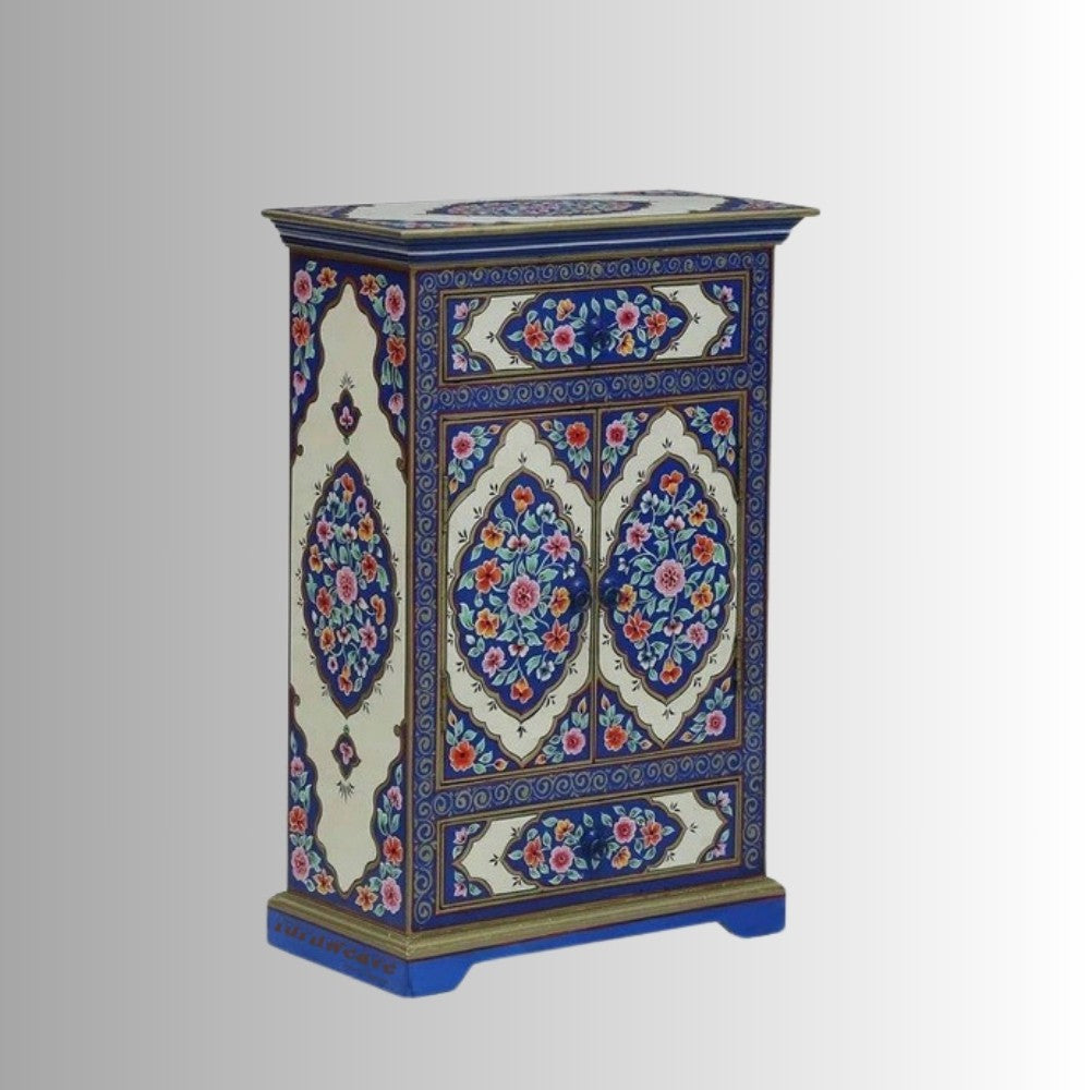 Biven Wooden Handpainted Cabinet with Drawers