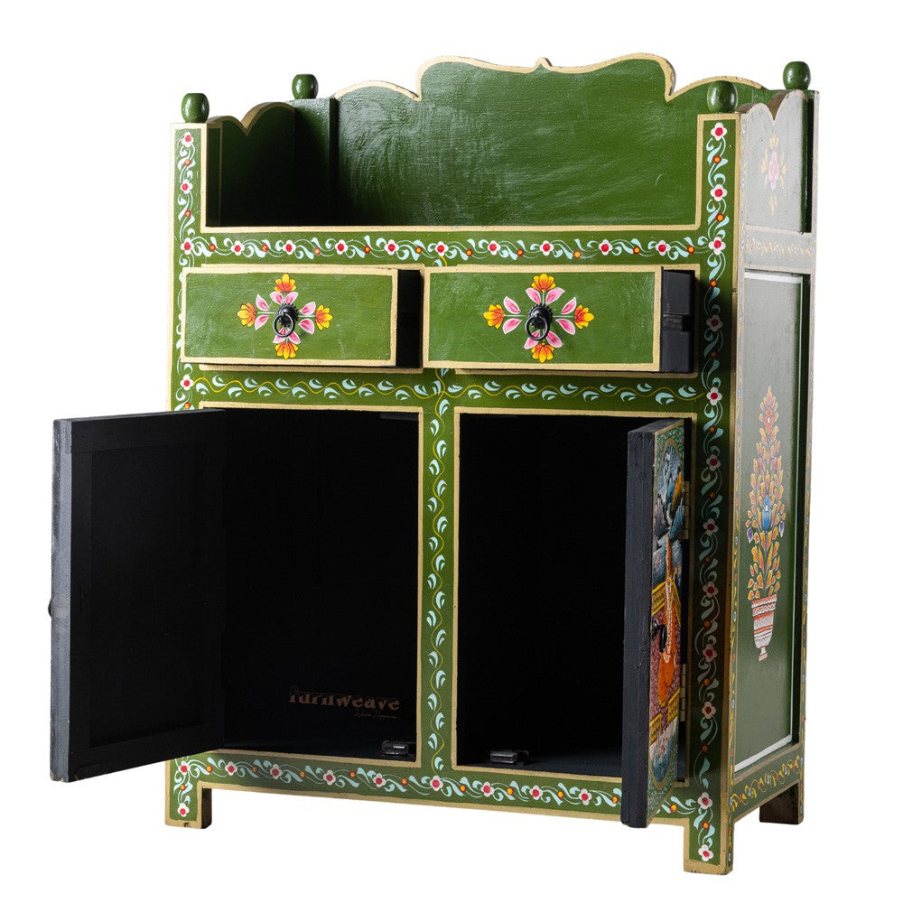 Shri Wooden Cabinet for Storage (Handpainted)