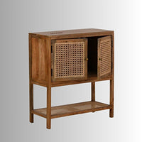 Wisea Wooden Rattan Cabinet (Light Brown)