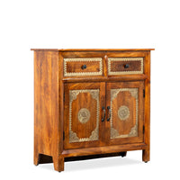 Jevik Wooden Brass Fitted Cabinet (Brown)