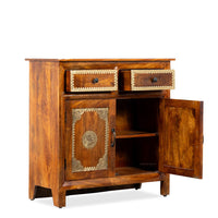 Jevik Wooden Brass Fitted Cabinet (Brown)