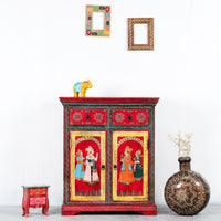 Raji Wooden Traditional Handpainted Cabinet