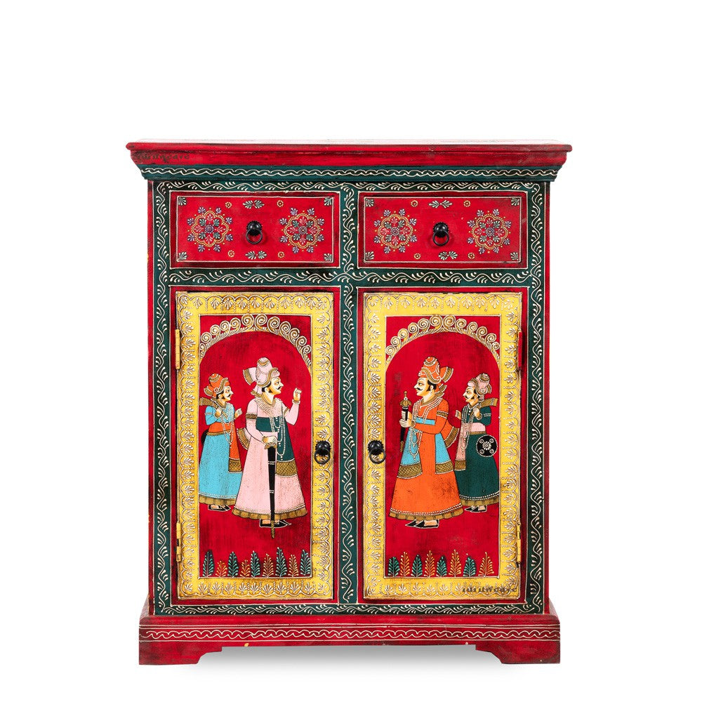 Raji Wooden Traditional Handpainted Cabinet