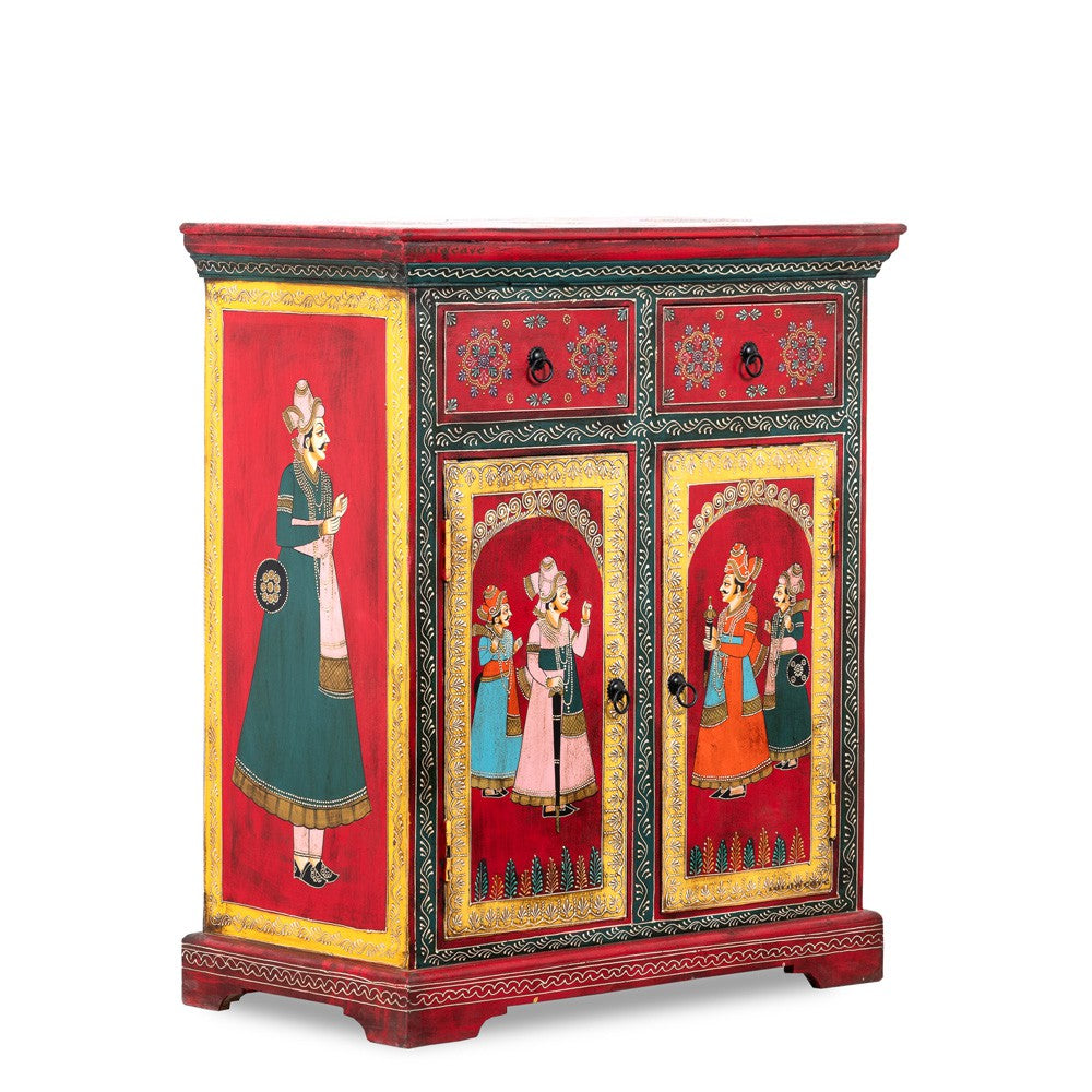 Raji Wooden Traditional Handpainted Cabinet