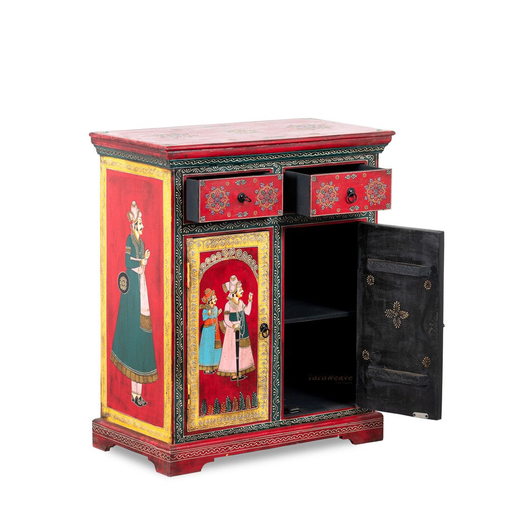 Raji Wooden Traditional Handpainted Cabinet