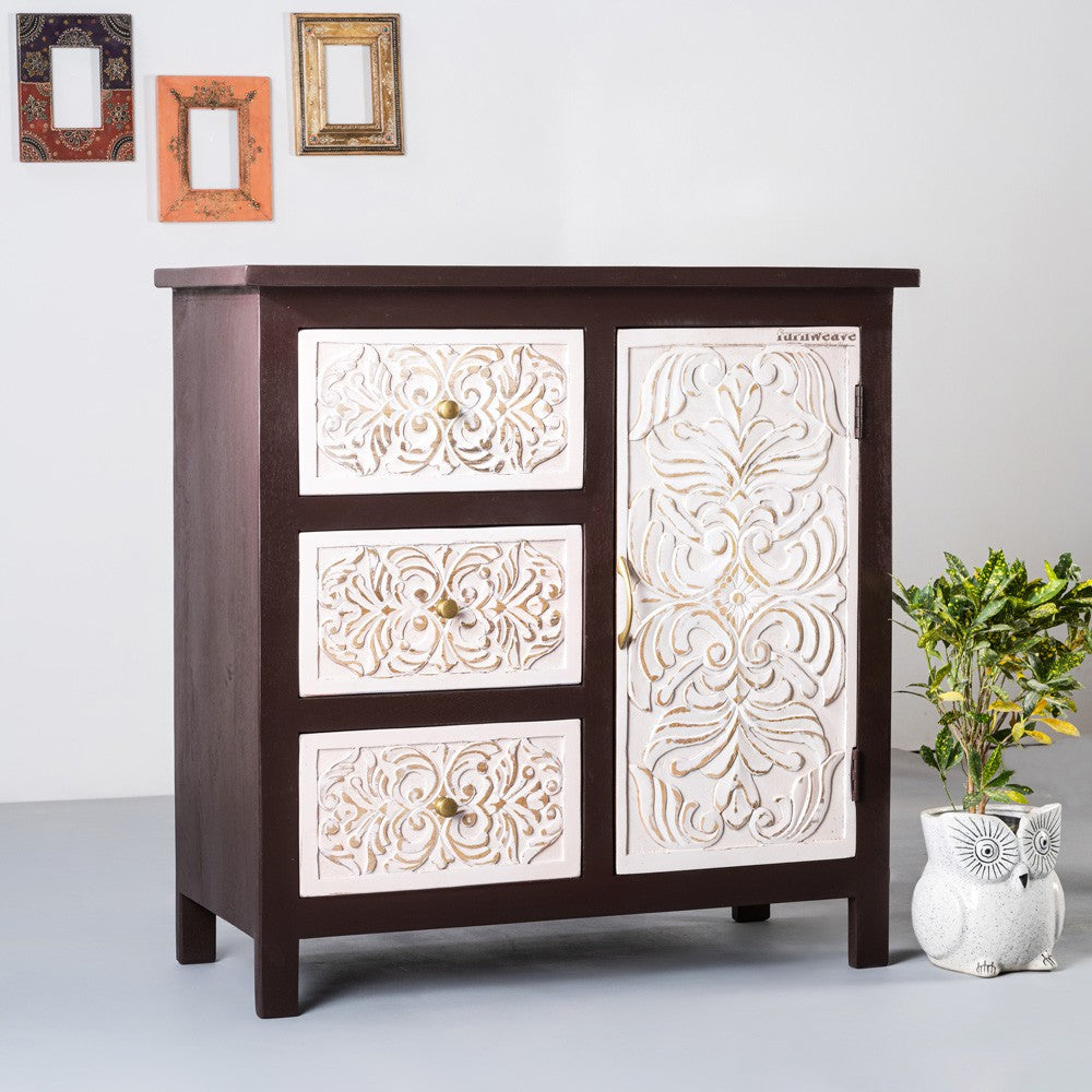 Jika Wooden Carved Cabinet (Walnut)