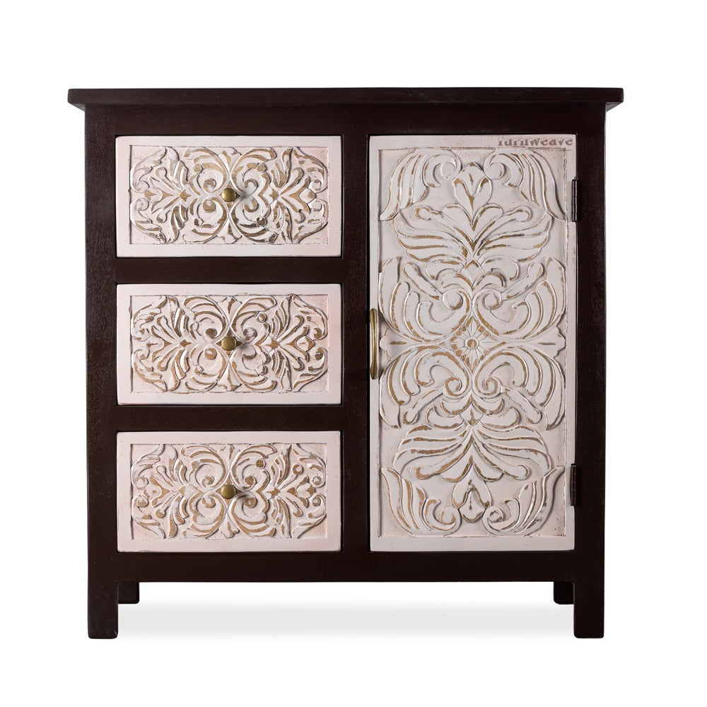 Jika Wooden Carved Cabinet (Walnut)