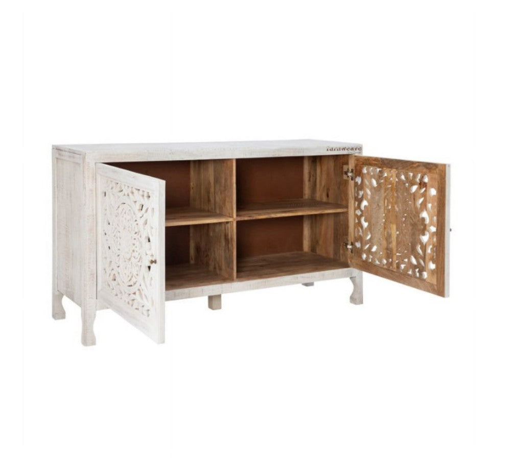 Yepa Wooden Cabinet for Storage (White Distress)