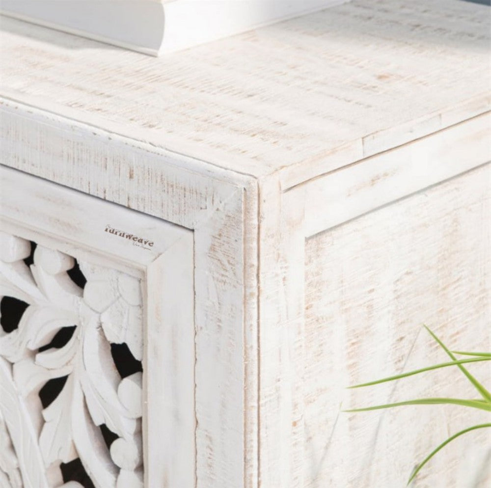 Yepa Wooden Cabinet for Storage (White Distress)