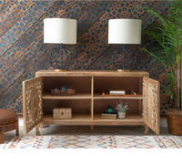 Yepa Wooden Cabinet for Storage (Natural Finish)