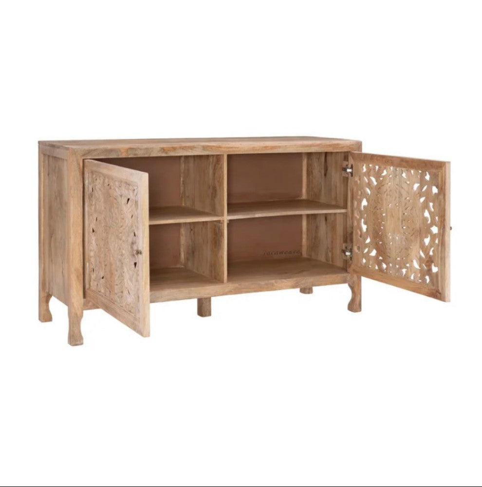 Yepa Wooden Cabinet for Storage (Natural Finish)