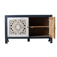 Yepa Wooden Cabinet for Storage (White and Grey Distress)