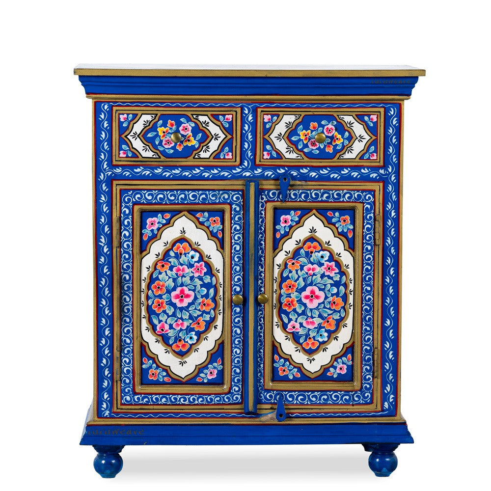 Biven Wooden Handpainted Cabinet with Drawers (Model 2)