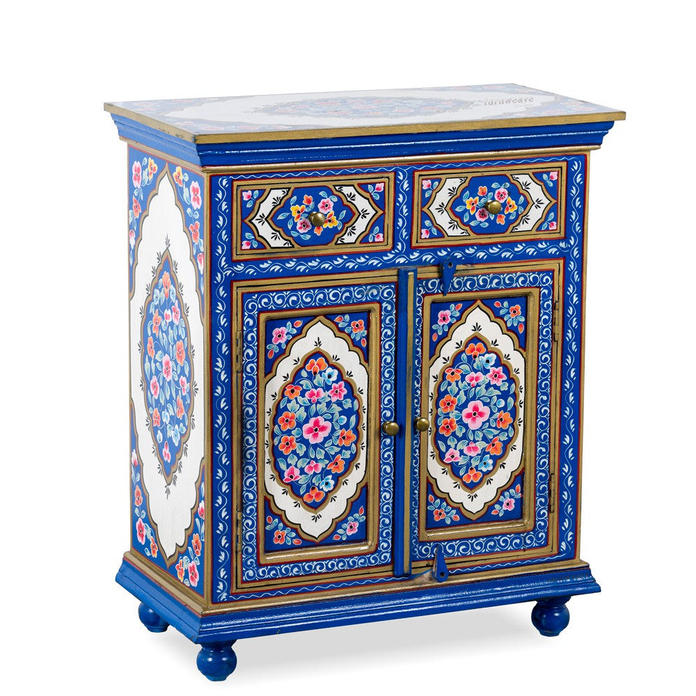 Biven Wooden Handpainted Cabinet with Drawers (Model 2)