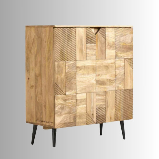 Kefter Wooden Designer Storage Cabinet (Natural)