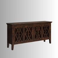 Kritam Wooden Designer Jali Sideboard (Walnut Antique)