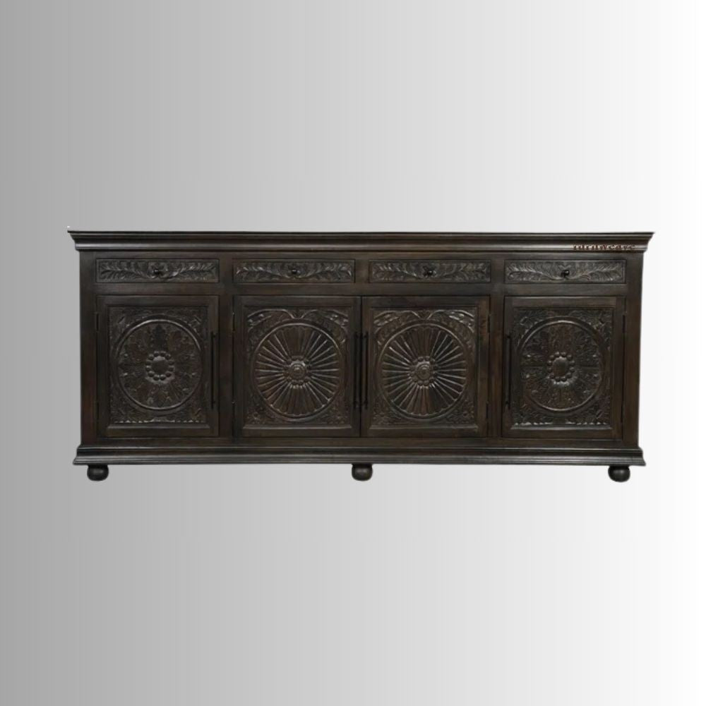 Jeen Wooden Carved Sideboard (Walnut)