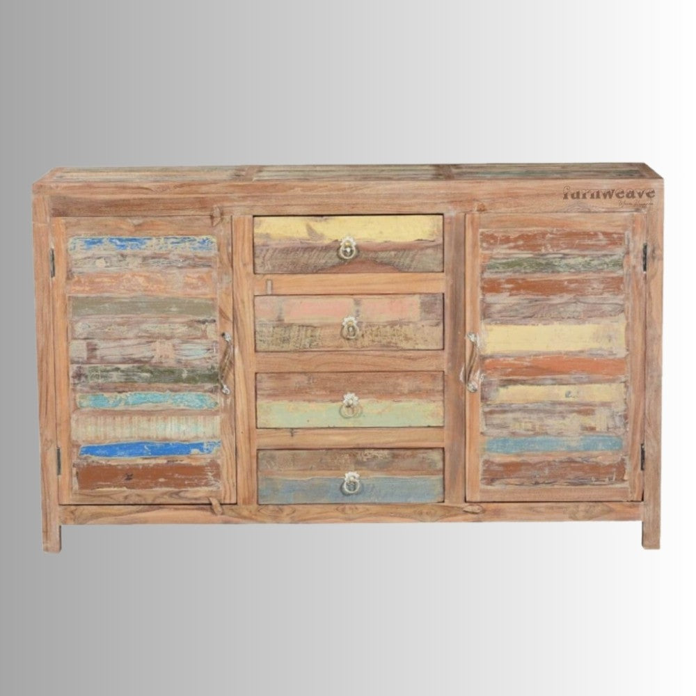 Terea Wooden Rustic Distress Sideboard (Reclaimed)