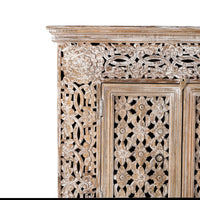 Kalel Wooden Carved Sideboard (White Distress)