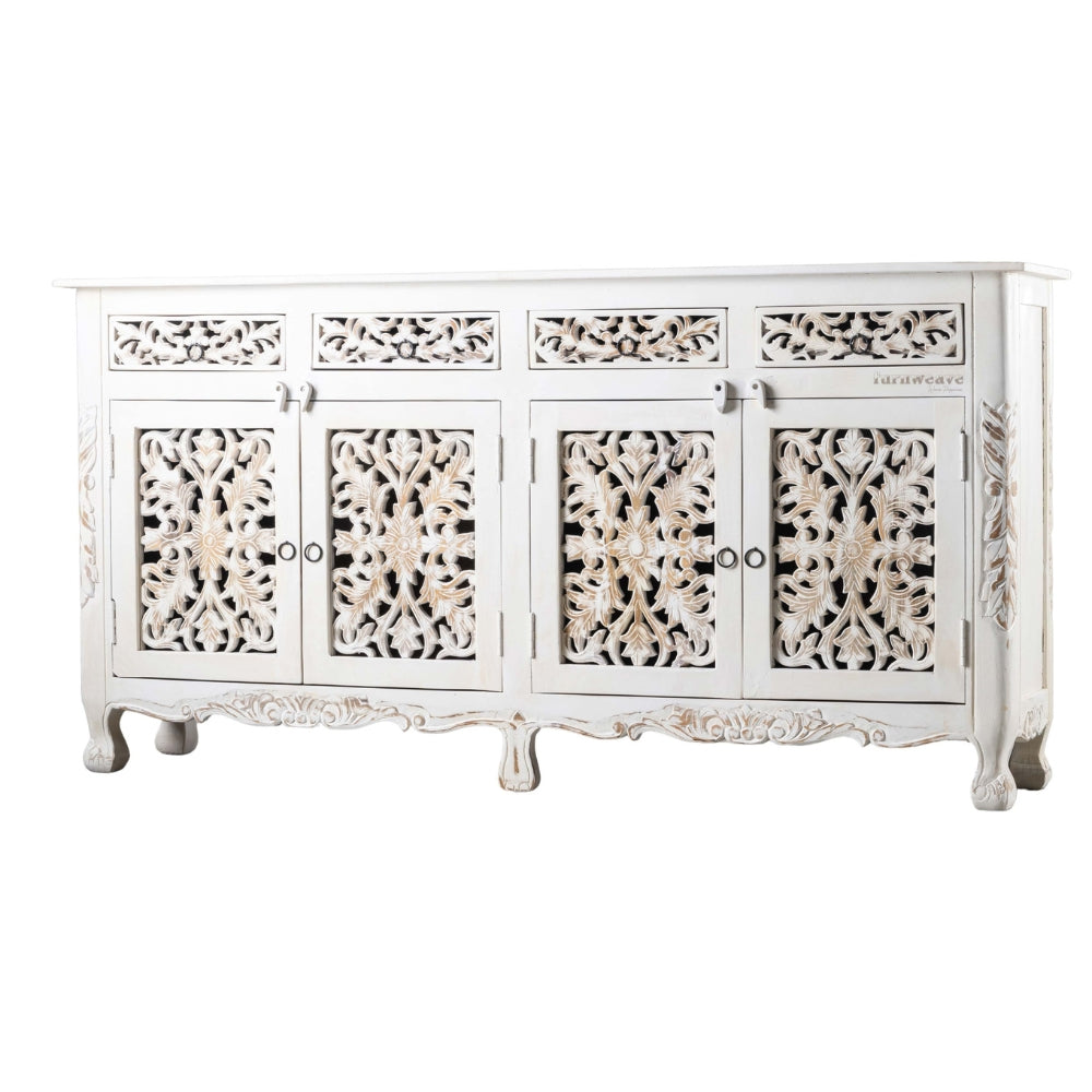 Atena Wooden Sideboard for Storage (White Distress)