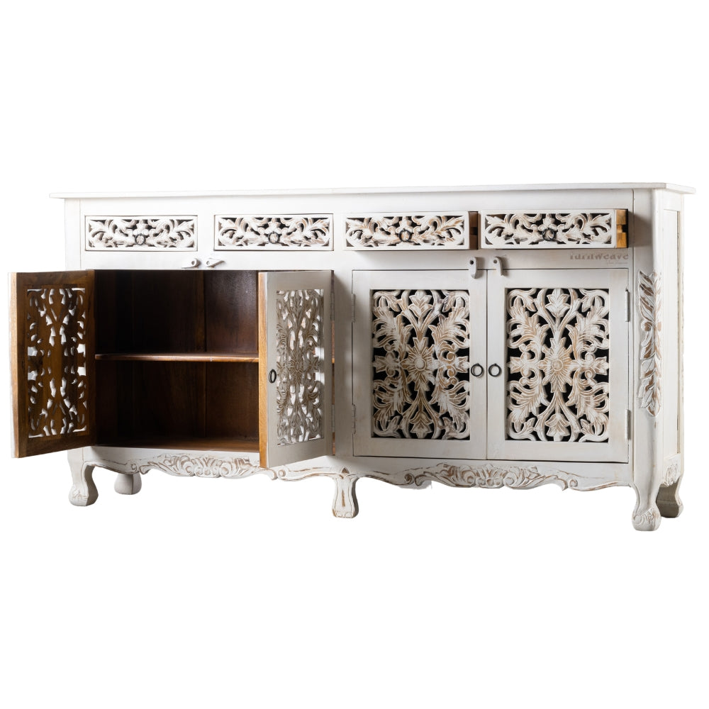 Atena Wooden Sideboard for Storage (White Distress)