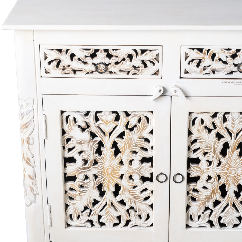 Atena Wooden Sideboard for Storage (White Distress)