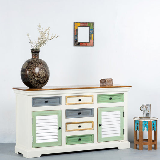 Akea Wooden Sideboard for Storage (Cream Finish)